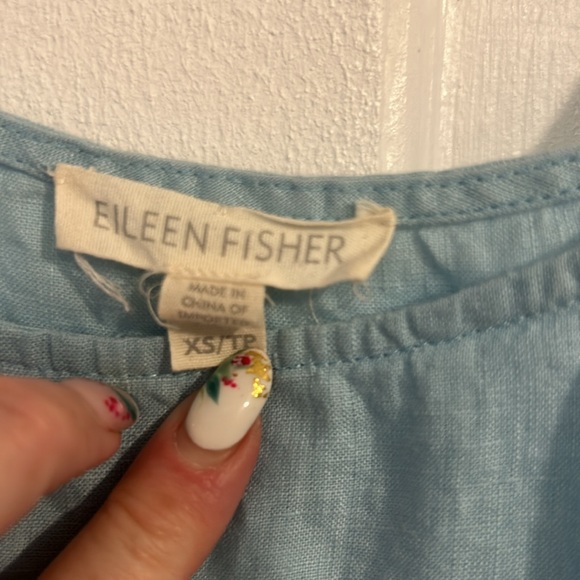 Organic linen light blue maxi dress - Picture 2 of 5